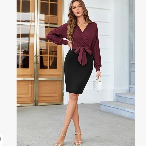Grace Karin Dresses & Skirts - 🎉Womens Pencil Dress Wedding Guest Office Cocktail Party Long Sleeve Size Med